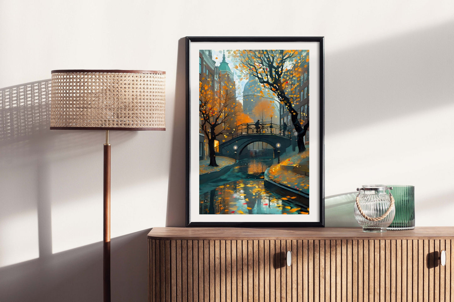 Autumn in Amsterdam - Illustrated Print by Thomas Little