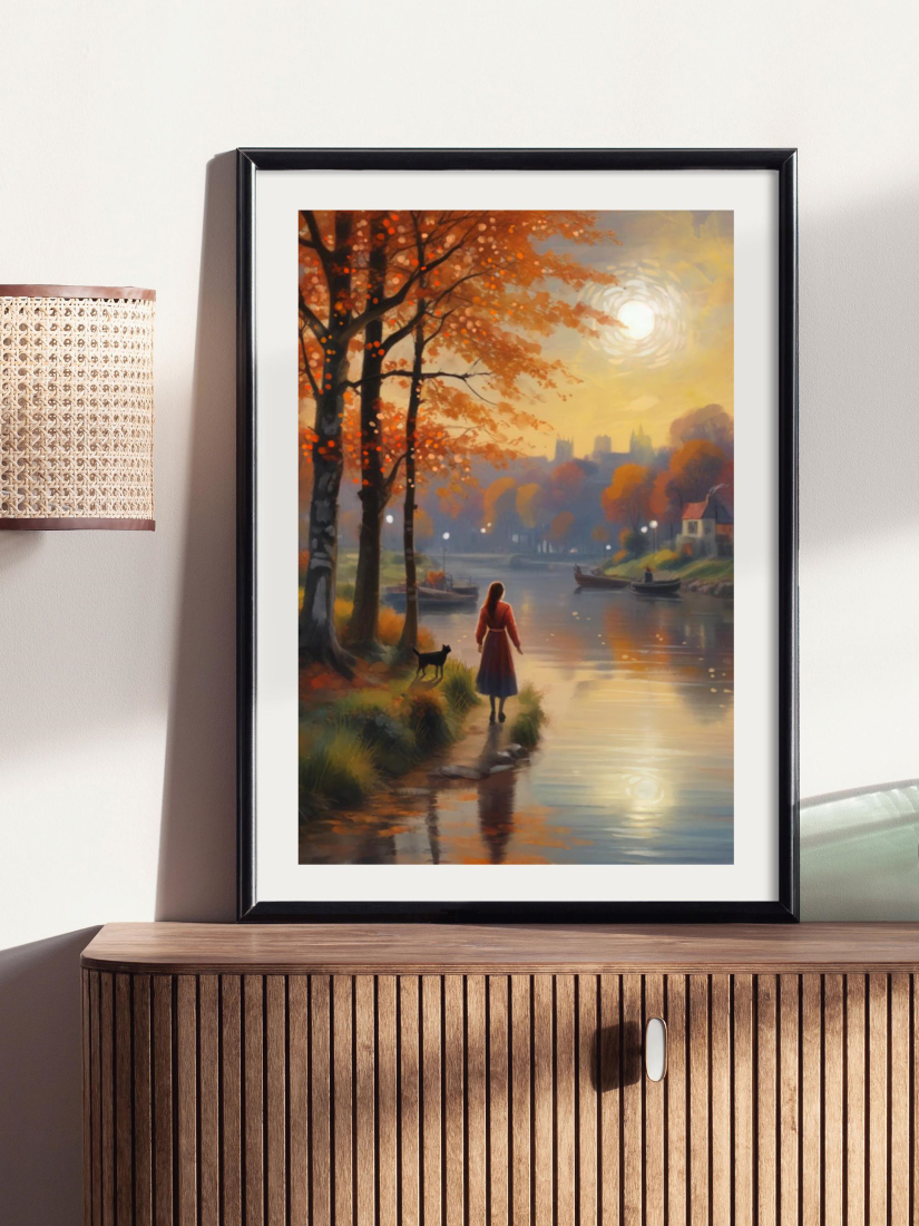 Autumnal River - Illustrated Print by Thomas Little