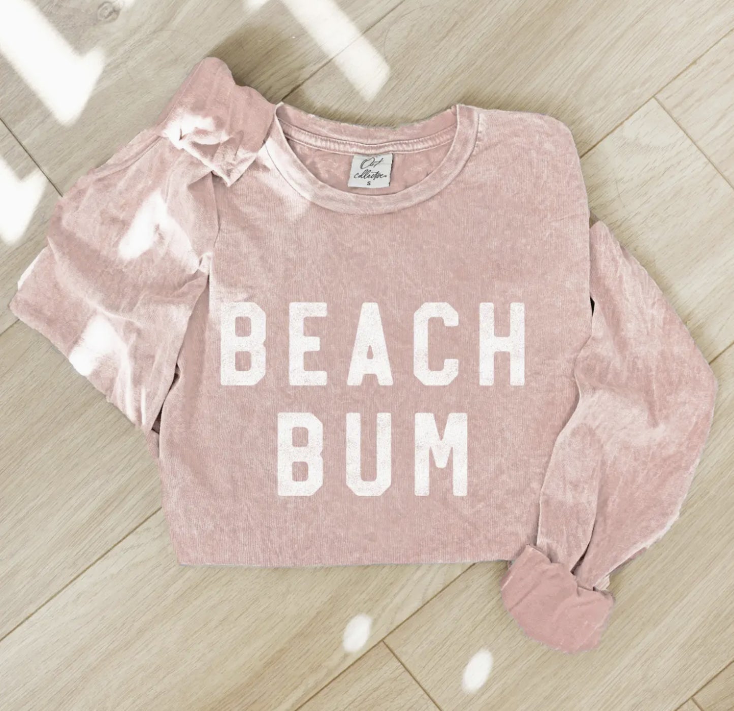 Beach Bum Mineral Washed Long Sleeve Graphic (Soft Pink color) - by OAT COLLECTIVE®