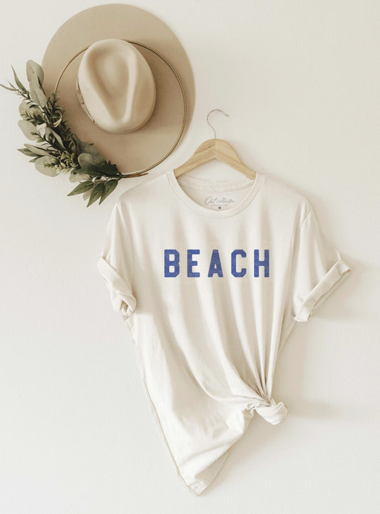 Beach Graphic T-Shirt (Vintage White color) - by OAT COLLECTIVE®