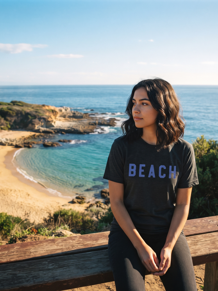 Beach Graphic T-Shirt (Black color) - by OAT COLLECTIVE®