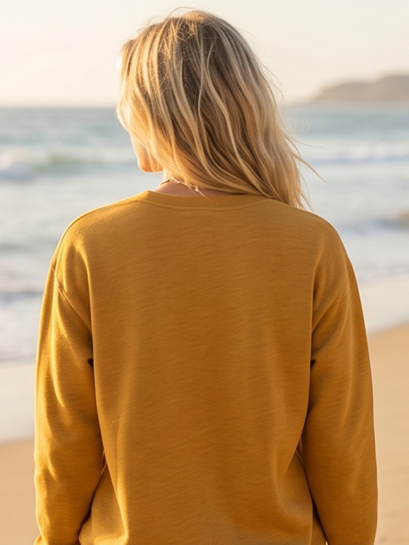Beach Graphic Sweatshirt (Heather Mustard color) - by OAT Collective®
