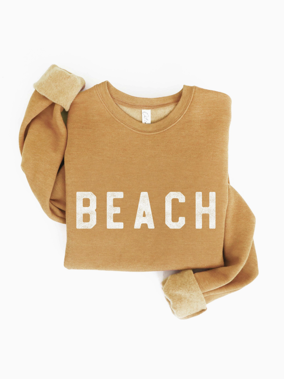 Beach Graphic Sweatshirt (Heather Mustard color) - by OAT Collective®