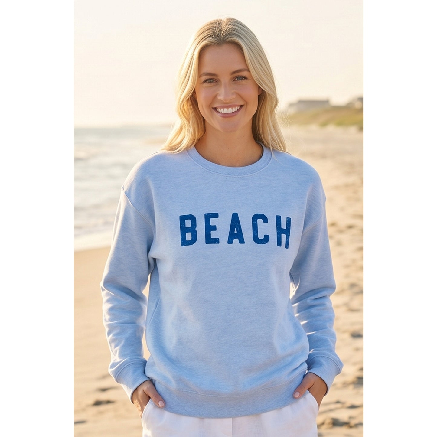 Beach Graphic Sweatshirt (Heather Mustard color) - by OAT Collective® (Copy)