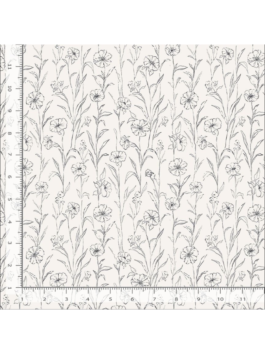 Blooms (Cream color) - Clara Jean Design DCJ3459 - Fabric By The Yard - 100% Cotton