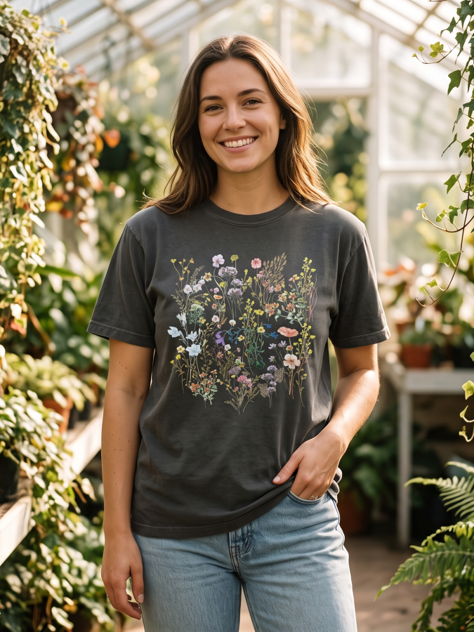 Boho Floral Vintage Wildflower Mix T-Shirt - by Refinery Number One®
