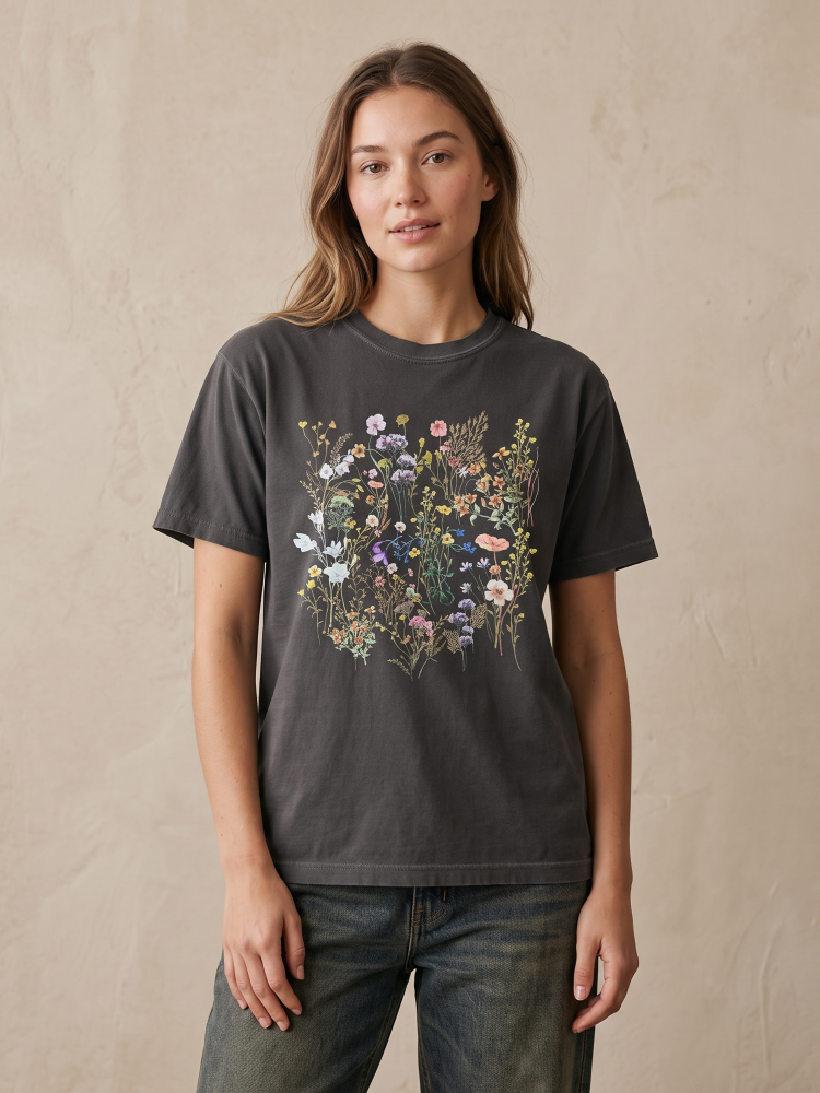 Boho Floral Vintage Wildflower Mix T-Shirt - by Refinery Number One®