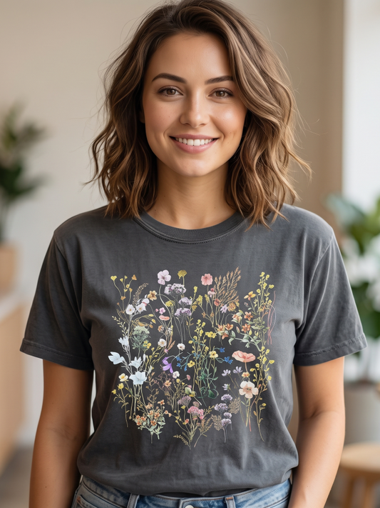 Boho Floral Vintage Wildflower Mix T-Shirt - by Refinery Number One®