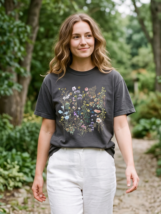 Boho Floral Vintage Wildflower Mix T-Shirt - by Refinery Number One®