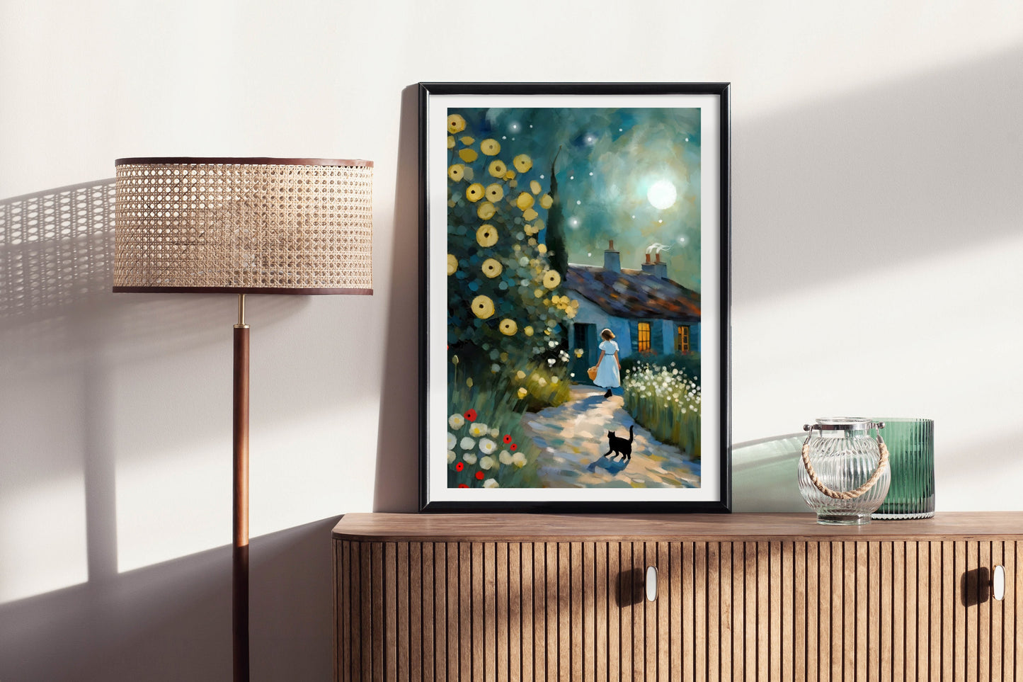 Bright Night - Illustrated Print by Thomas Little