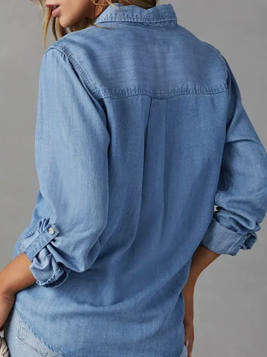 Button Down Denim Shirt - by Miss Sparkling®