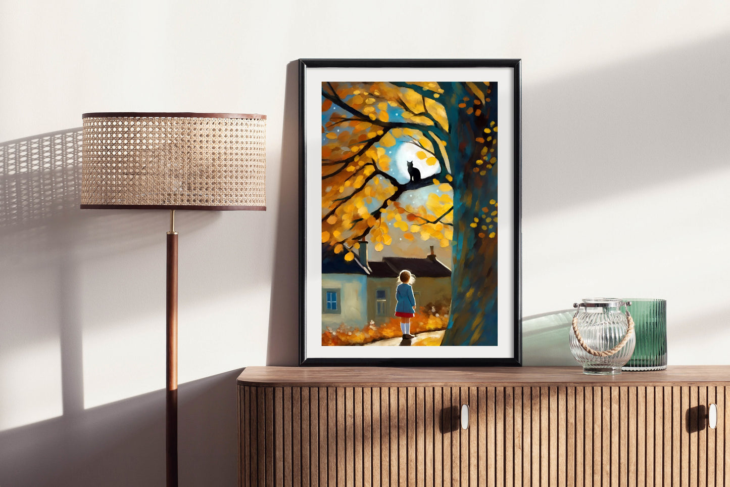 Cat In A Tree - Illustrated Print by Thomas Little