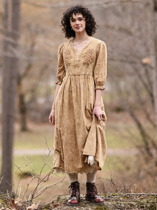 Celeste Dress - Gold - by April Cornell Apparel®