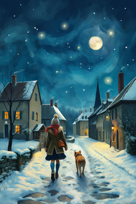 Christmas Eve II - Illustrated Print by Thomas Little