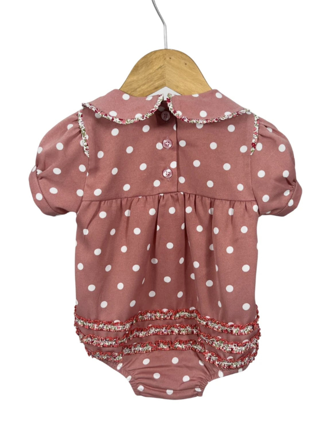 Clementine Jnr - Spotty Vintage Short Sleeve Bubble Romper - Baby & Toddler