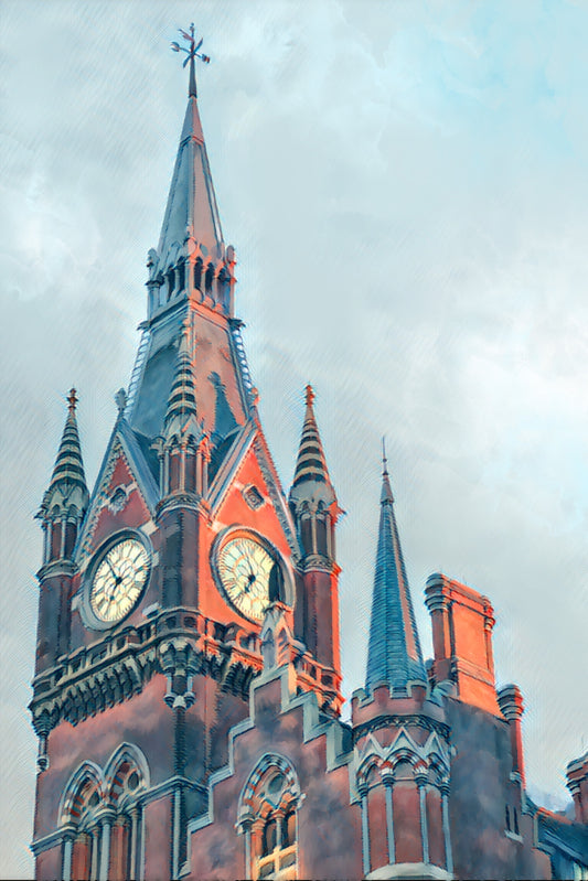 Clock Tower - Illustrated Print by Thomas Little