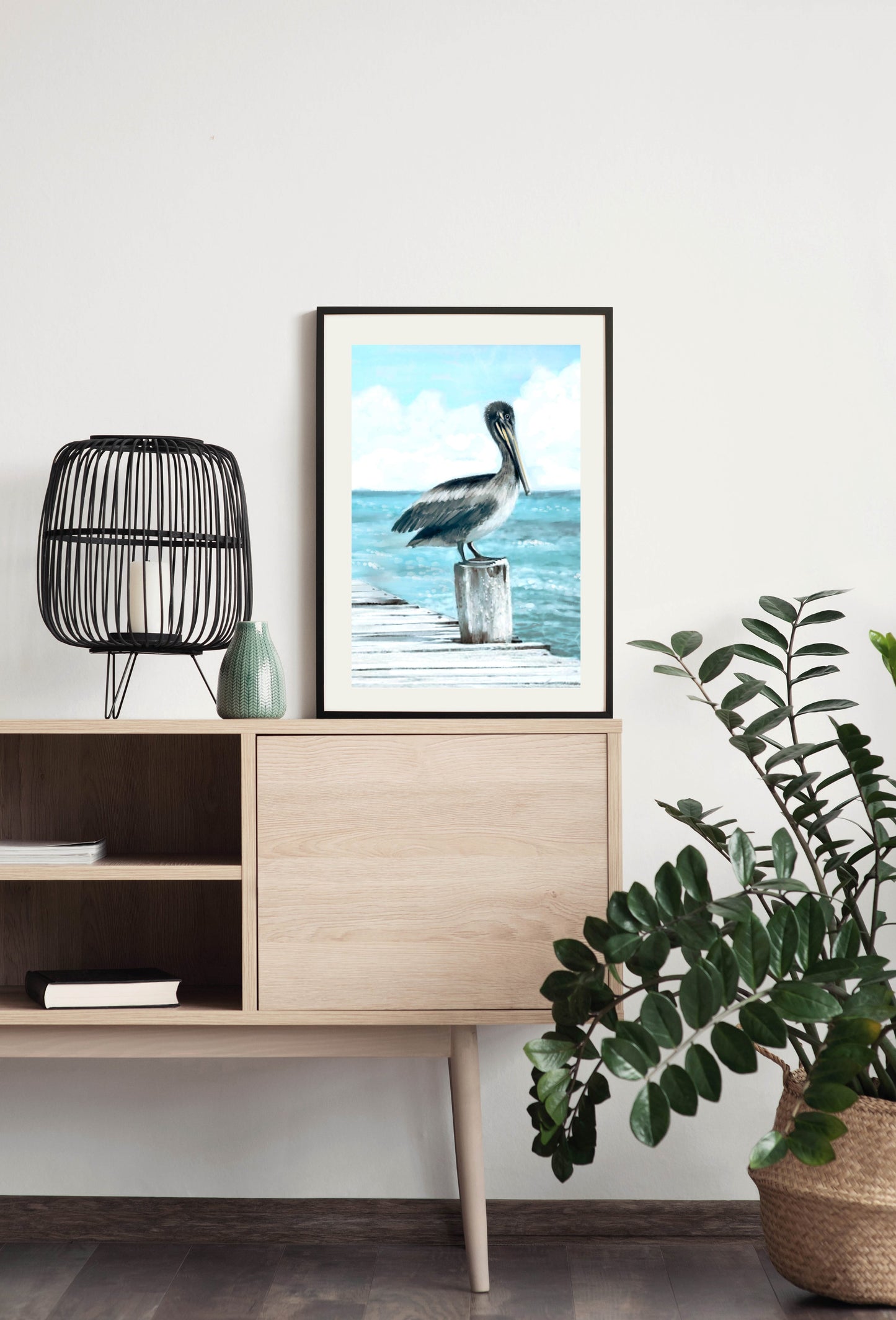 Coastal Pelican - Illustrated Print by Thomas Little