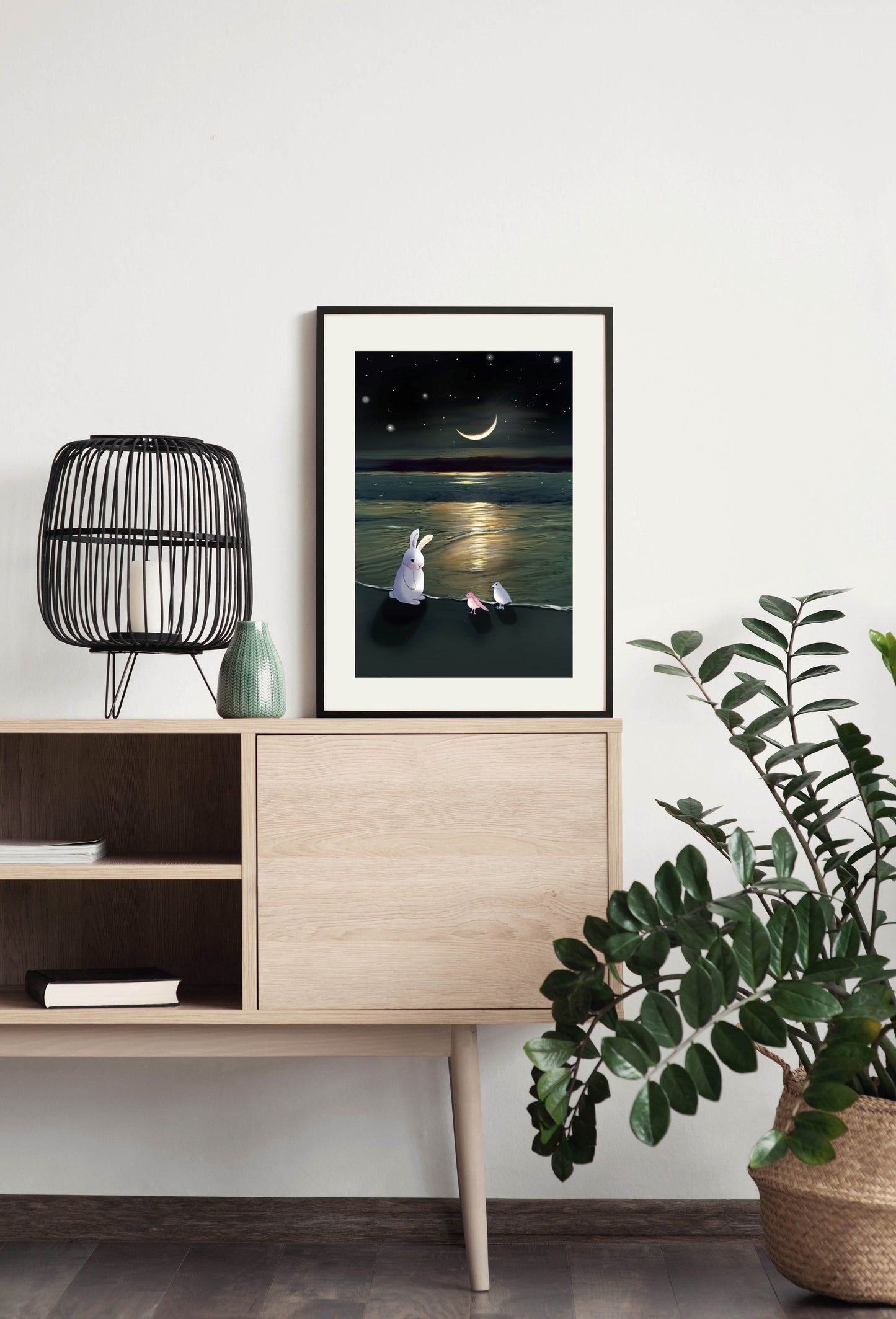 Crescent Moonrise - Illustrated Print by Thomas Little