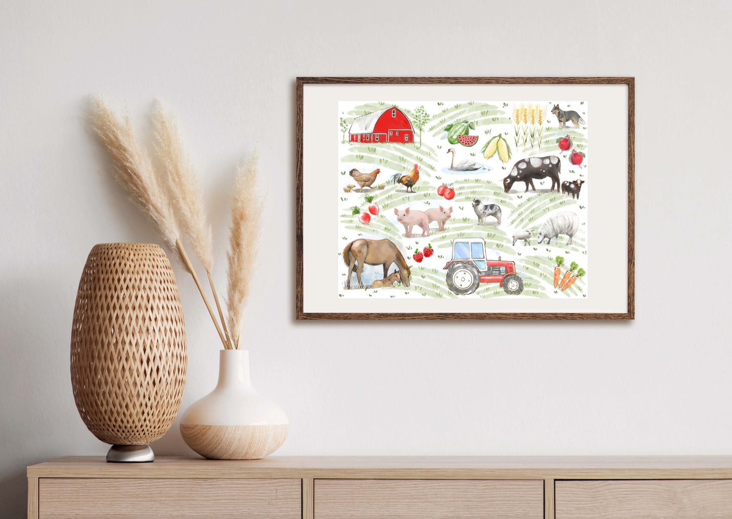 Down On The Farm - Illustrated Print by Thomas Little