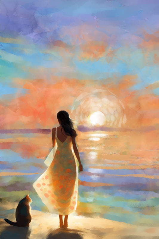 Dream Sunset - Illustrated Print by Thomas Little