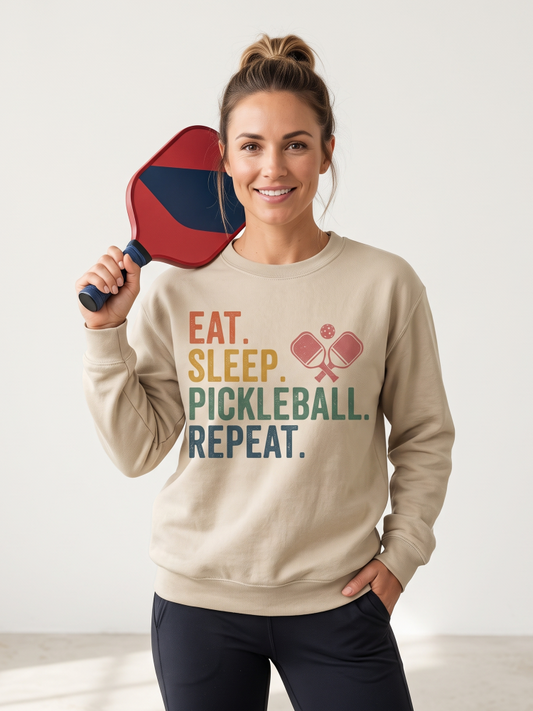 Eat Sleep Pickleball Repeat Graphic Sweatshirt - by BLUME & CO.®