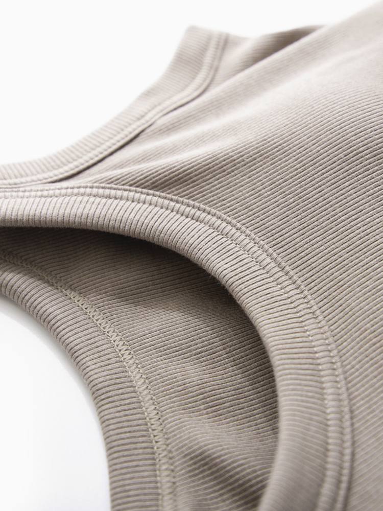 Essential Basic Rib Tank Top with Built in Bra (Coca color) - by Rosa Clothing®