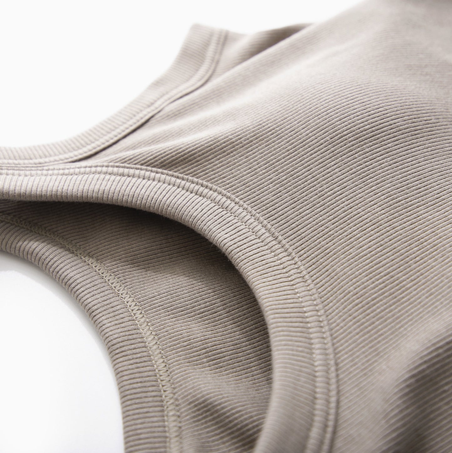 Essential Basic Rib Tank Top with Built in Bra - Brown color - by Rosa Clothing®
