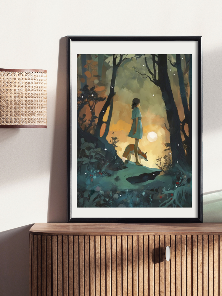Falling into Night - Illustrated Print by Thomas Little