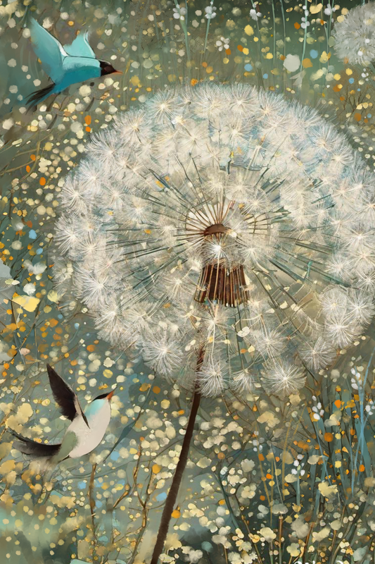 Field of Dandelions - Illustrated Print by Thomas Little