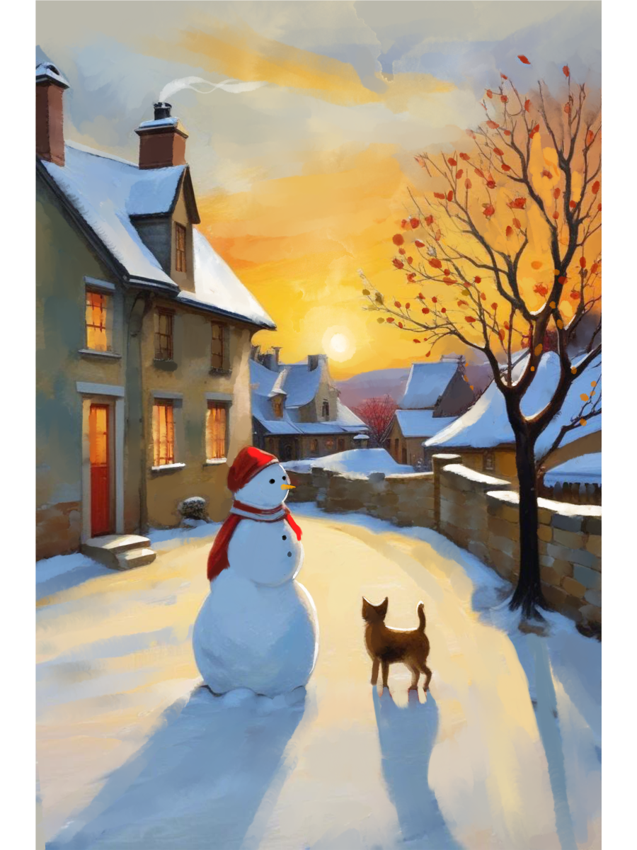 First Snowfall - Illustrated Print by Thomas Little