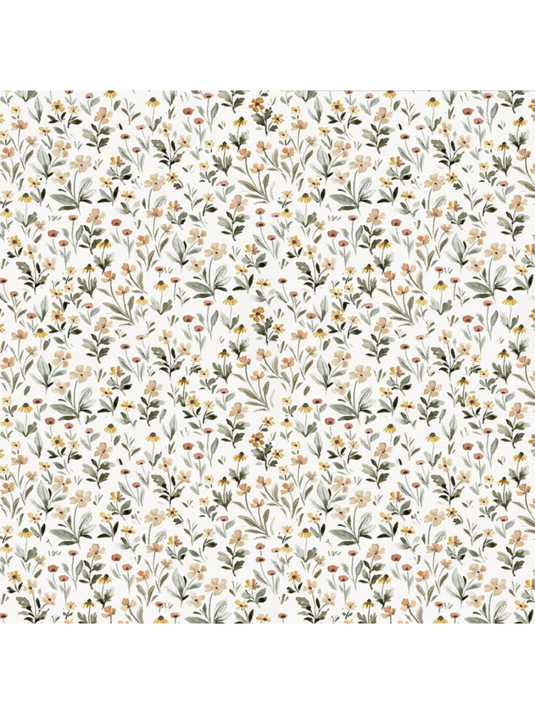 Flower Power (Cream Color) - Clara Jean Design DCJ3460 - Fabric By The Yard - 100% Cotton