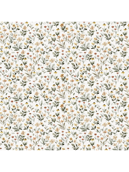 Flower Power (Cream Color) - Clara Jean Design DCJ3460 - Fabric By The Yard - 100% Cotton