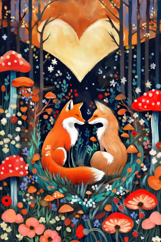 Forest Love - Illustrated Print by Thomas Little