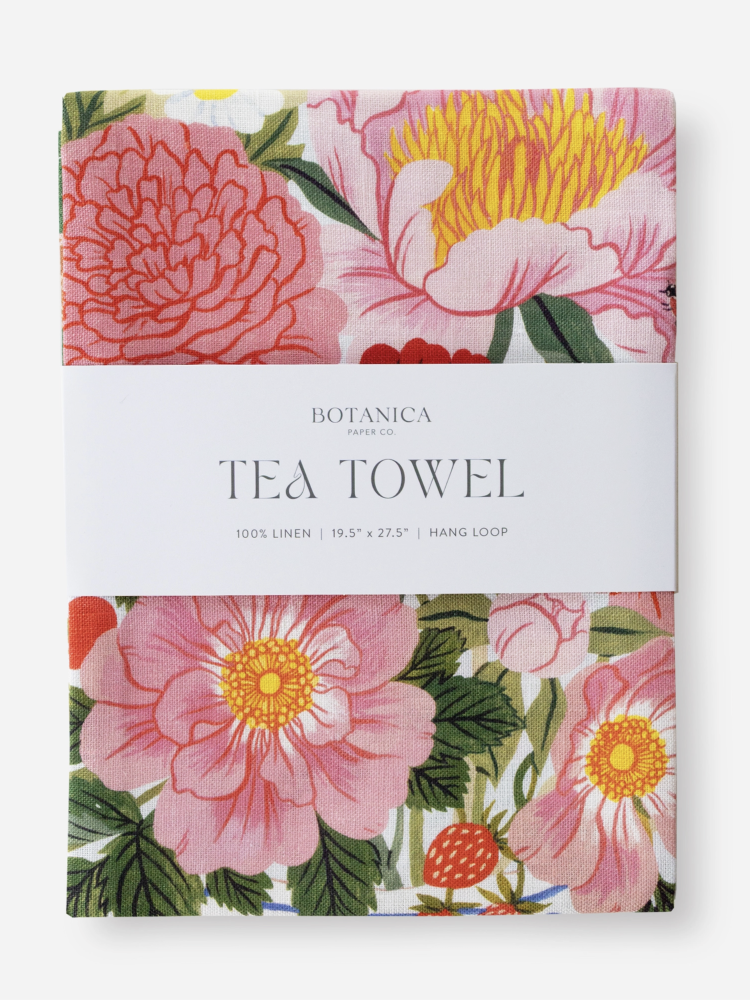 Garden Vase - 100% Linen Tea Towel - by Botanica Paper Co.®