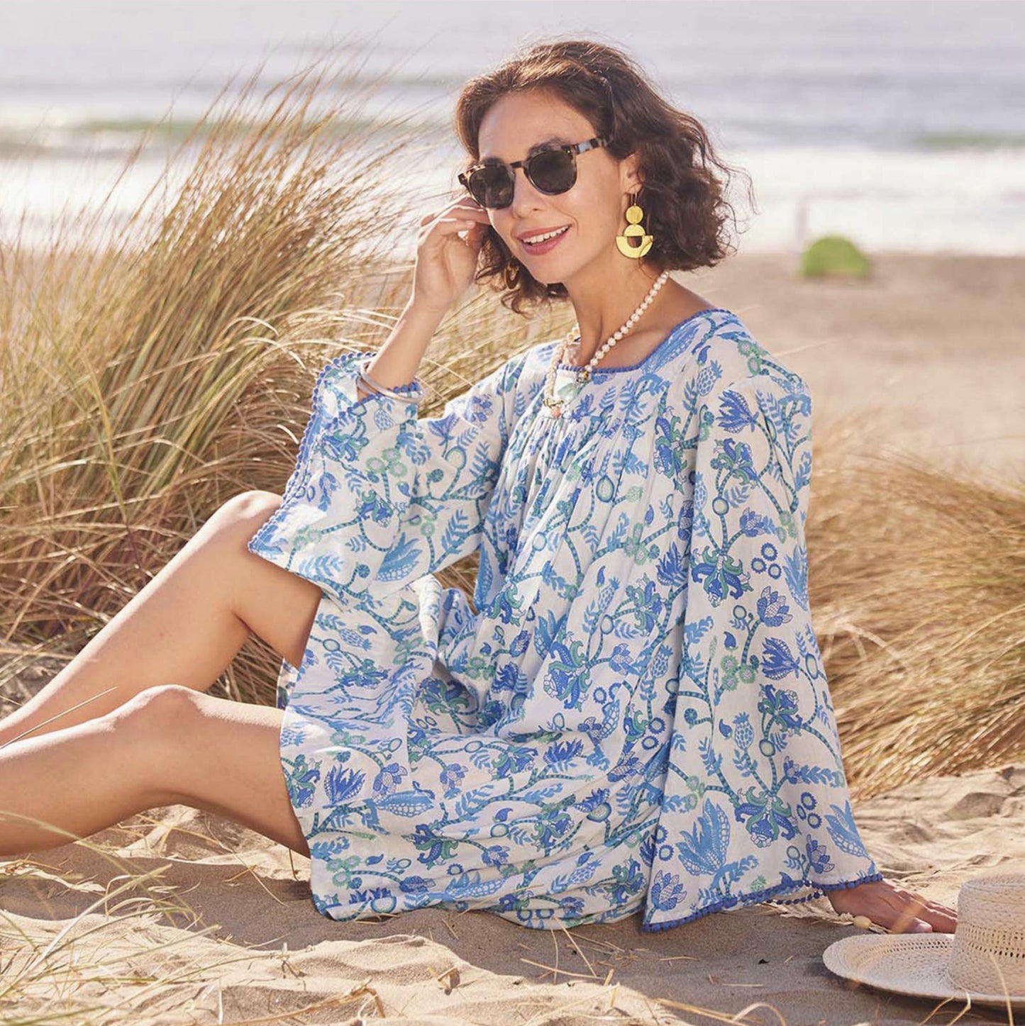 Gemma Ocean Dress with Bell Sleeve - By RockFlowerPaper®