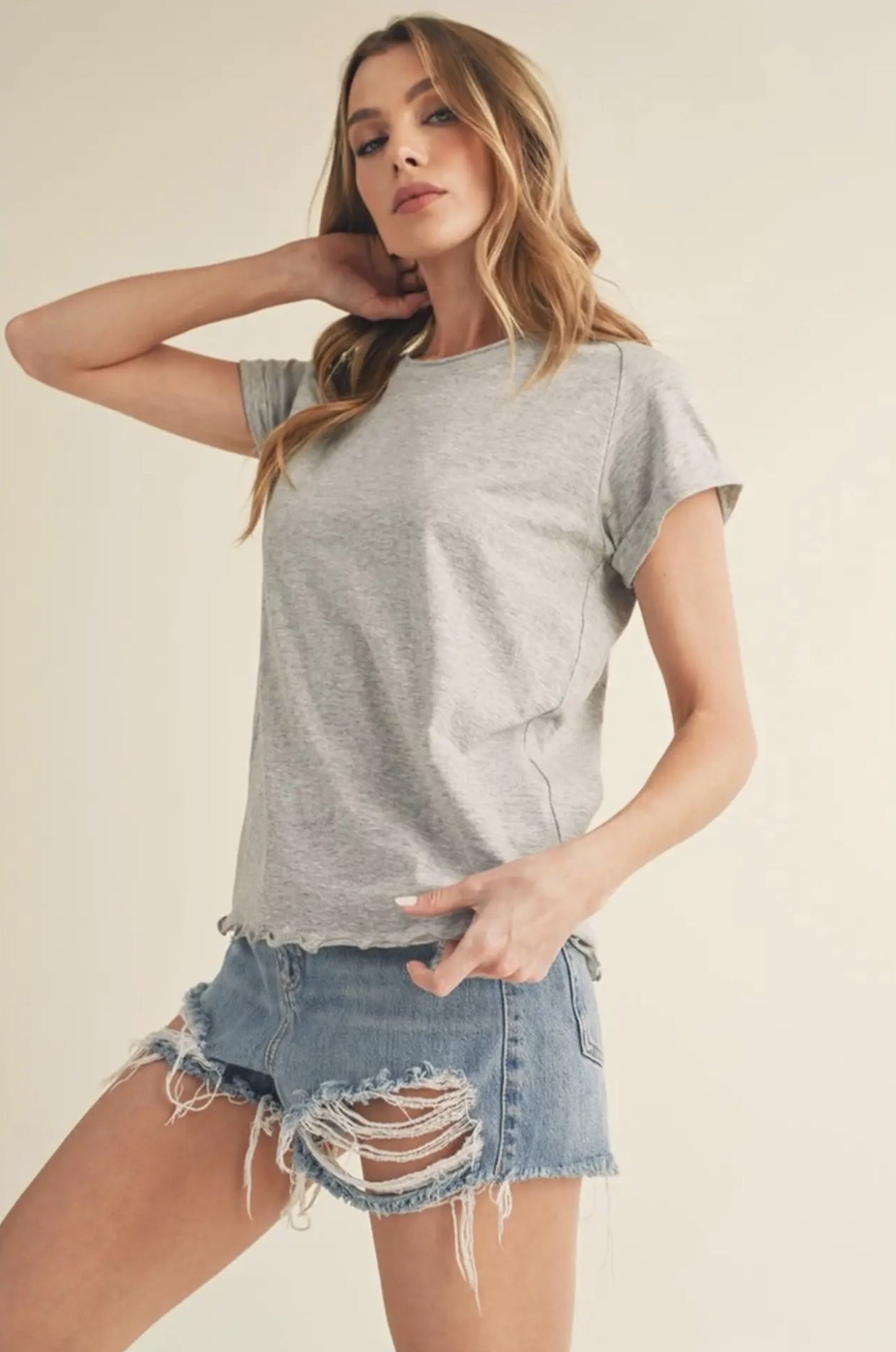 Gwen Tee (Heather gray color) - by AEMI+CO®