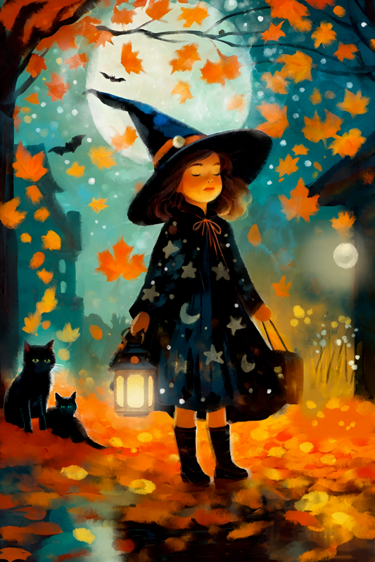 Halloween Magic - Illustrated Print by Thomas Little