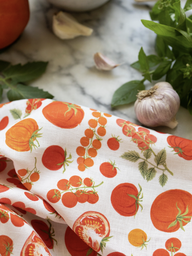Heirloom Tomatoes - 100% Linen Tea Towel - by Botanica Paper Co.®