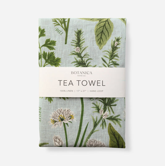 Herb Garden - 100% Linen Tea Towel - by Botanica Paper Co.