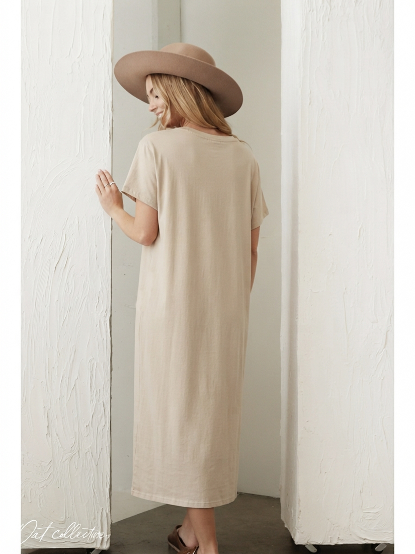 Hibiscus Row Puff Mineral Washed Graphic Dress - by OAT Collective®