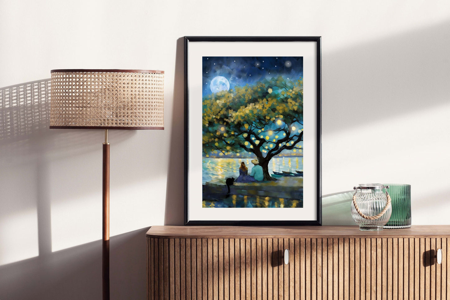 In the Light of a Blue Moon - Illustrated Print by Thomas Little