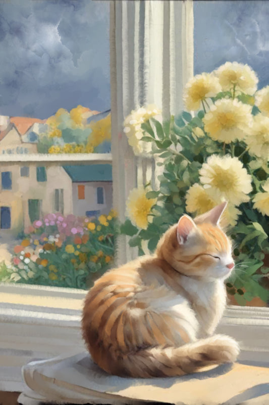 Kitten on my Window Sill - Illustrated Print by Thomas Little