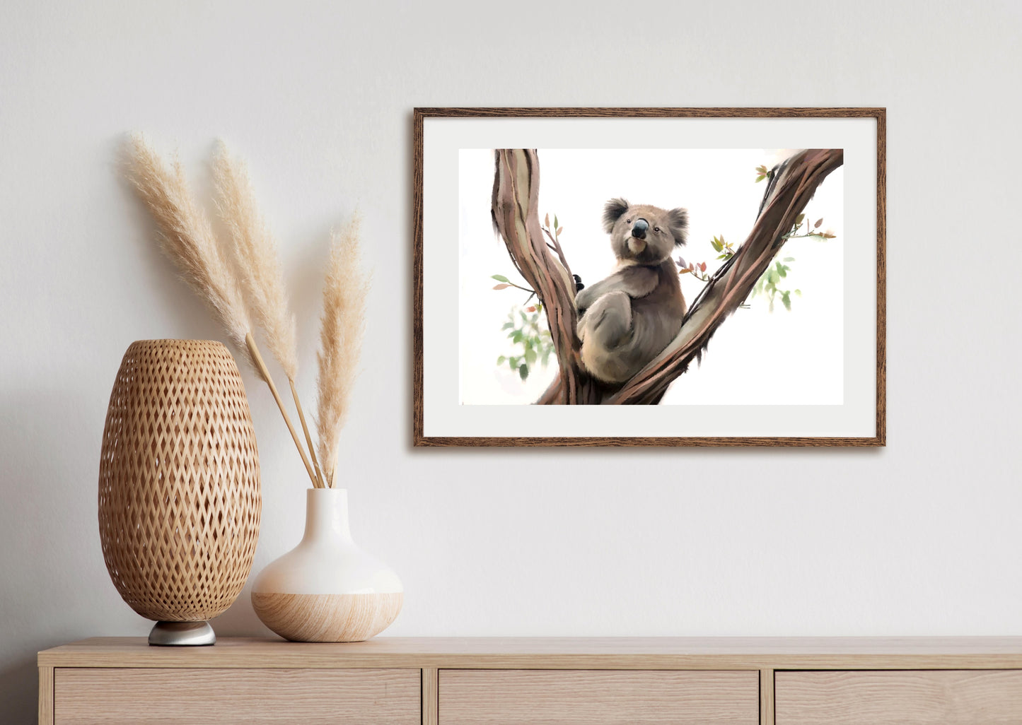 Koala Contemplating - Illustrated Print by Thomas Little