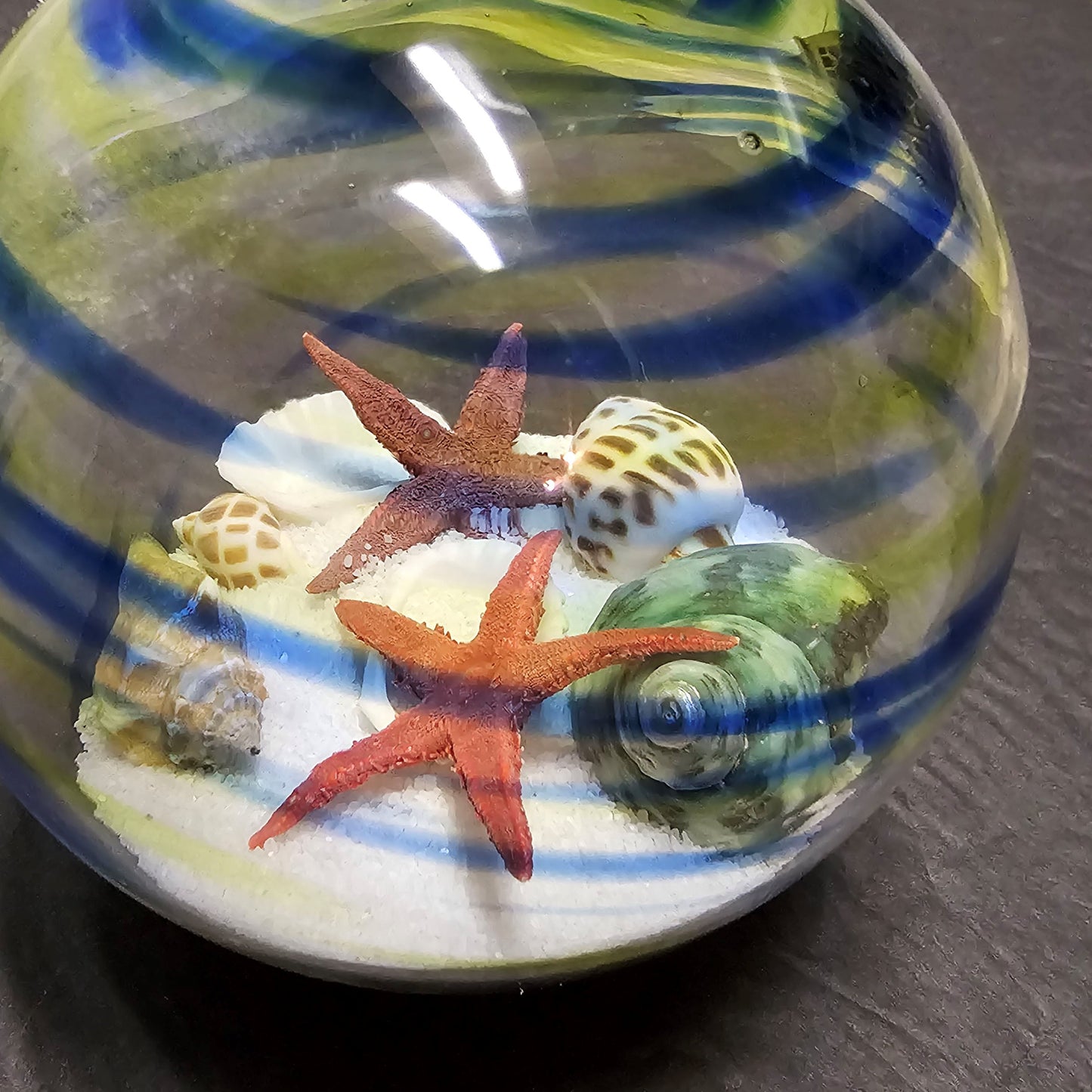 Large Glass Sand Orbe - by Sea Creations