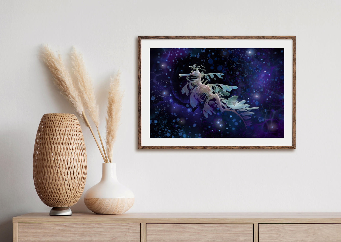 Leafy Sea Dragon Surfing the Multiverse - Illustrated Print by Thomas Little