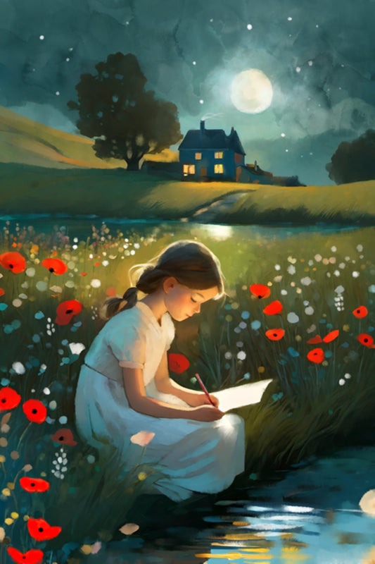 Letters in the Moonlight - Illustrated Print by Thomas Little