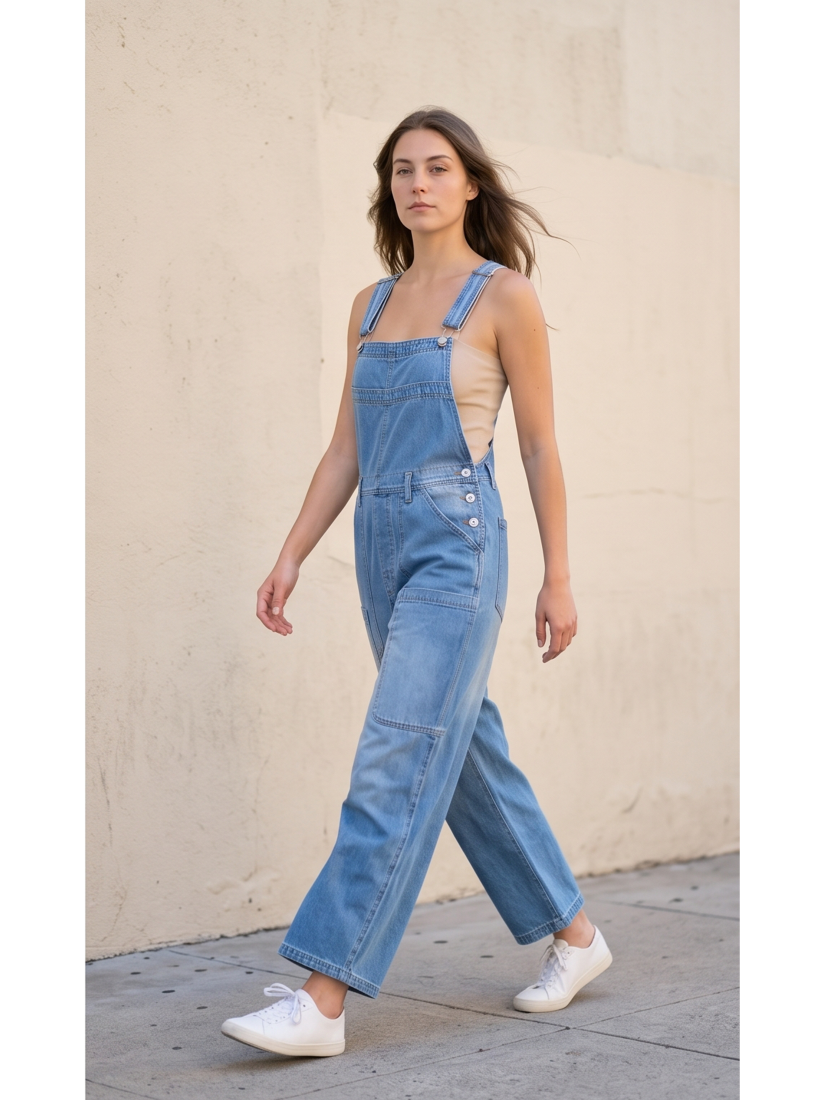 Light Wash Denim Overalls - by Urban Daizy®