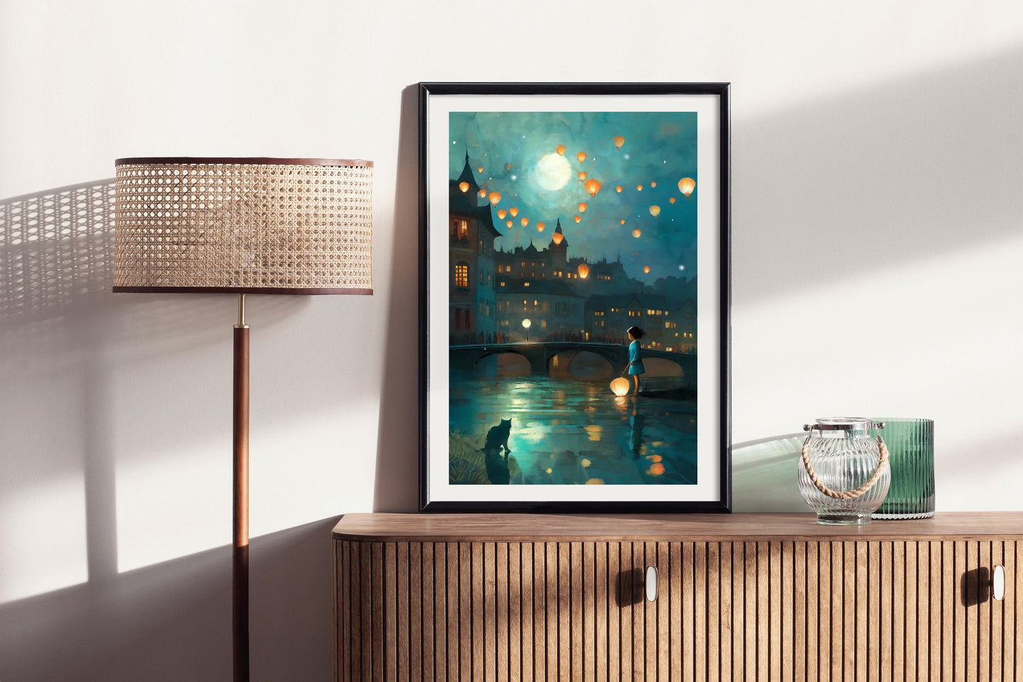 Lighting Paper Lanterns - Illustrated Print by Thomas Little