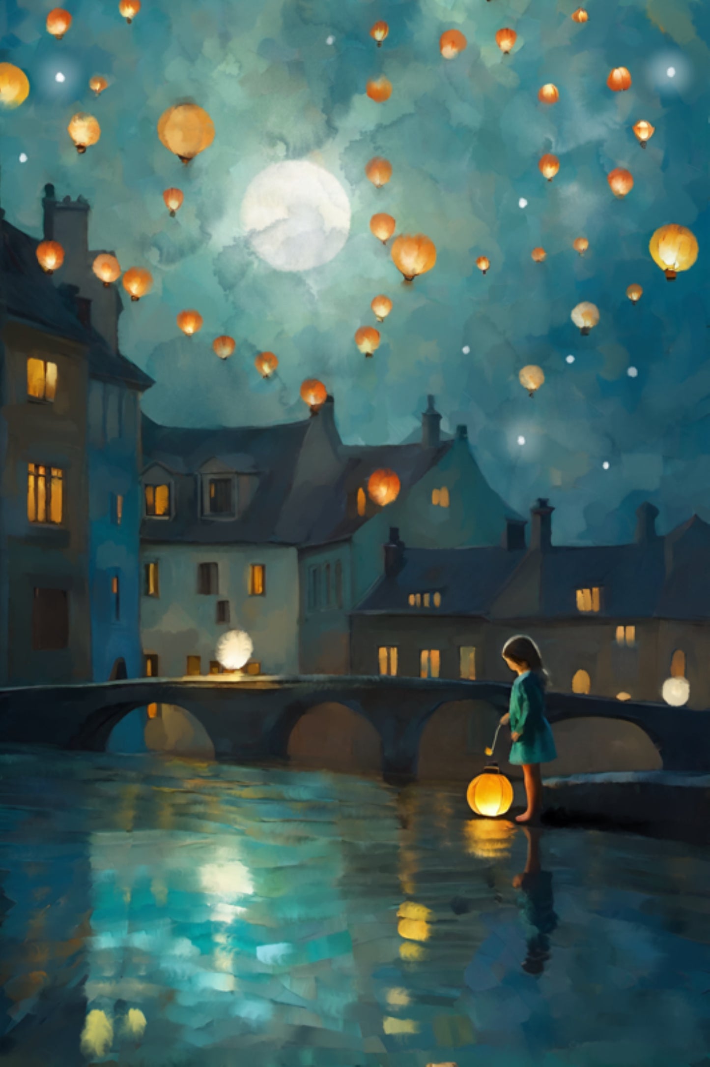 Lights in the Sky - Illustrated Print by Thomas Little