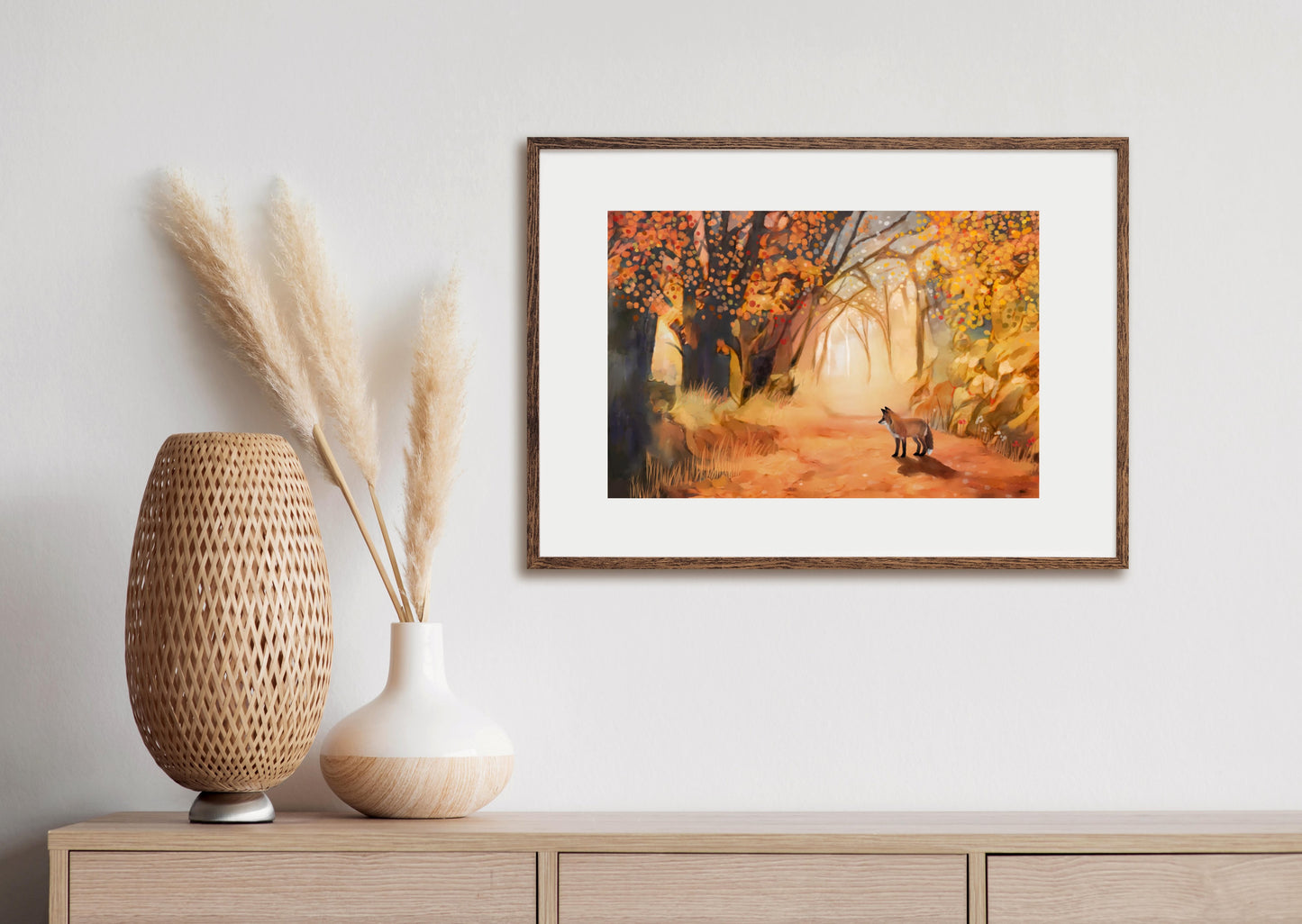 Little Fox in Magical Forest - Illustrated Print by Thomas Little